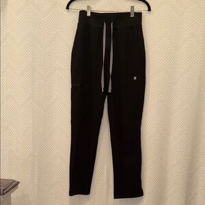 Figs Black Joggers with Gray Drawstring